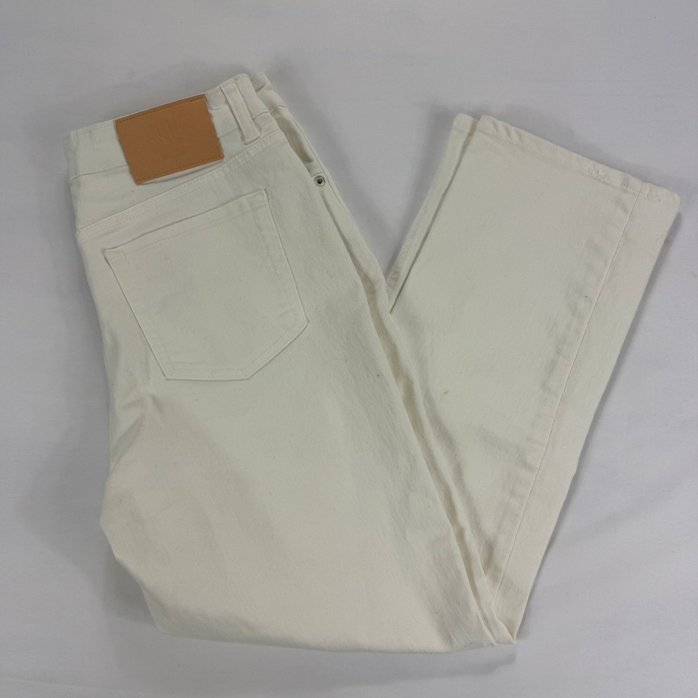 Frye Womens Straight Leg Jeans Cream Stretch Denim Size‎ 6x28 Mid Rise